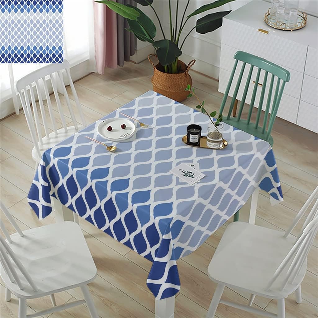 Moroccan Texture Tablecloth Dining Table Cloth Waterproof Rectangular Table Cover for Kitchen Coffee Table(153x259cm)
