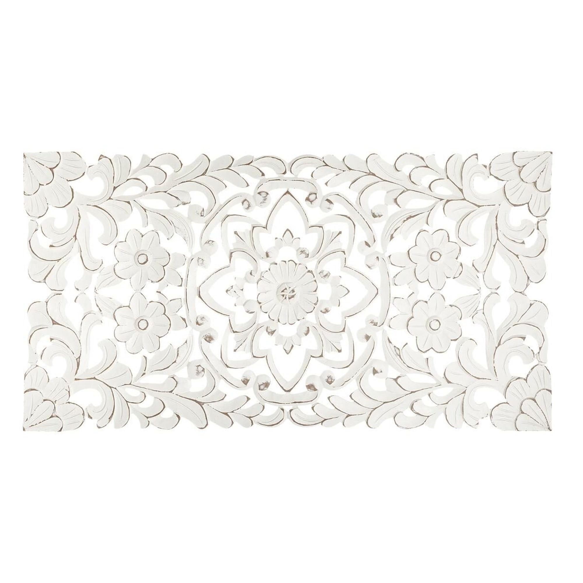 WELL HOME - Decoración de pared 'Fanny' en madera tallada 85x45cm