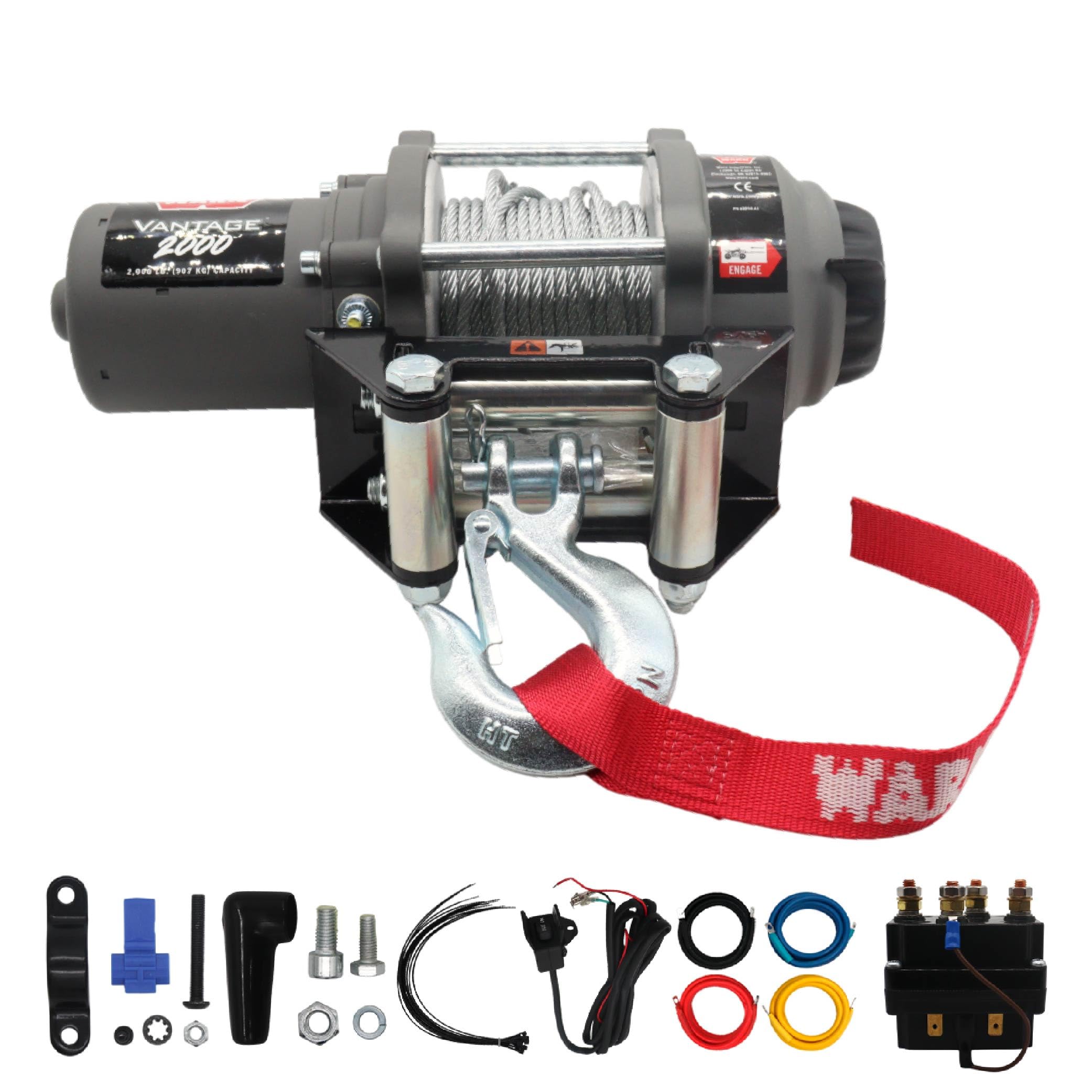WARN Vantage 2000 12V DC Electric Winch for ATV UTV Side-by-Side (108212)
