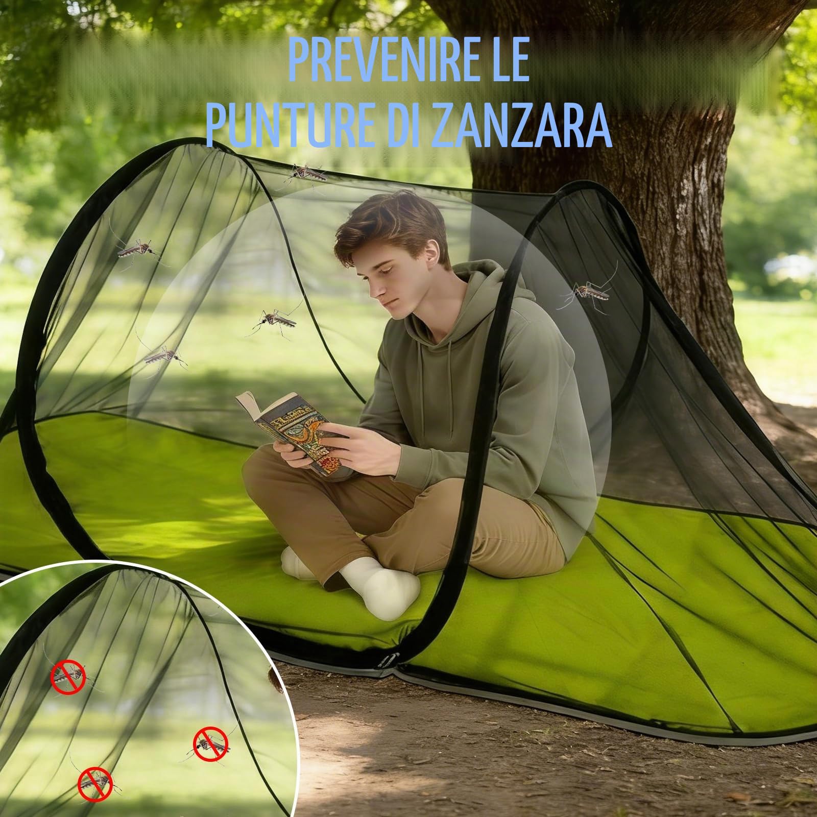 Zanzariera da viaggio pop up, zanzariera pop up, zanzariera pop-up, zanzariera pieghevole per la testa, per biancheria da letto, campeggio, viaggi