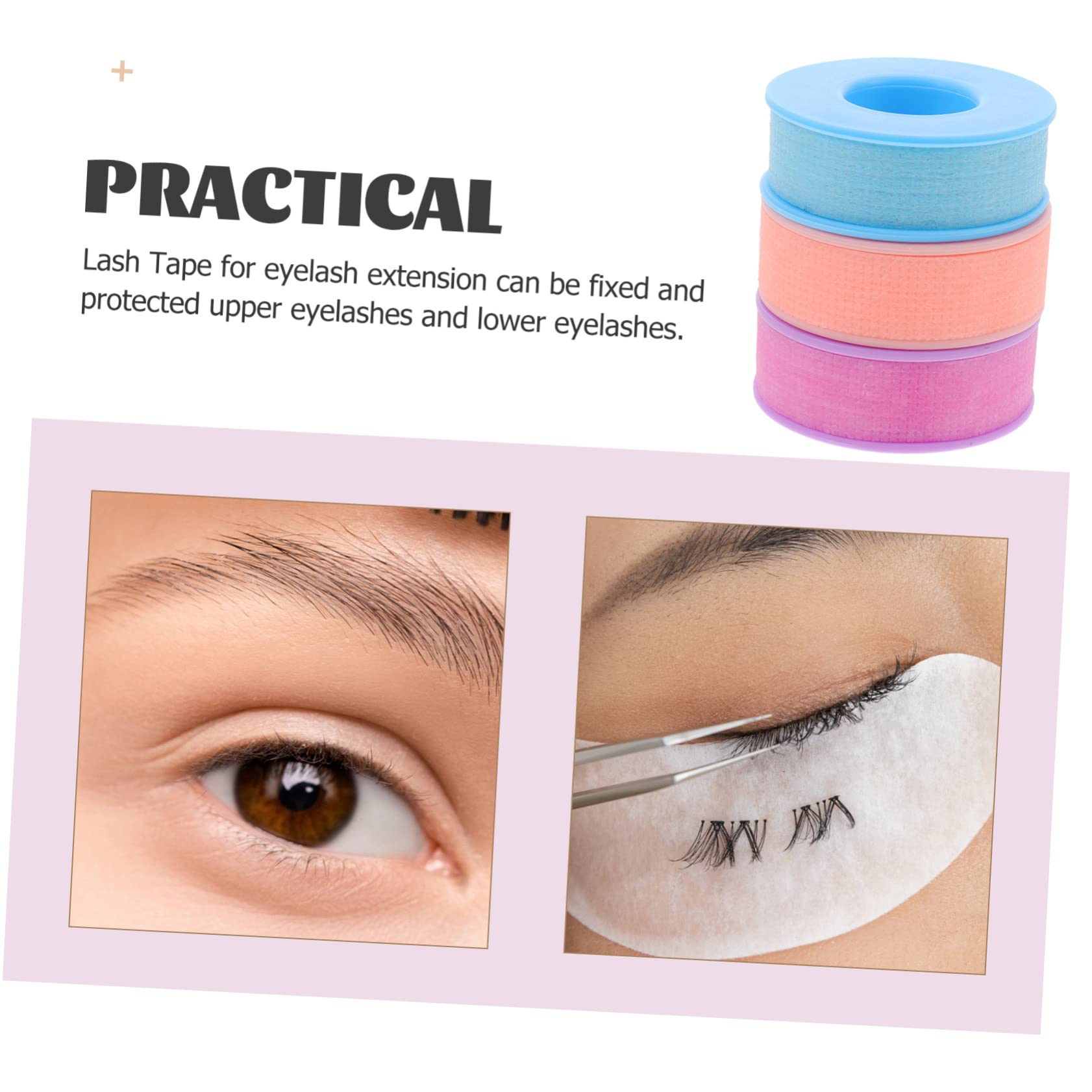 12rollos Cinta Adhesiva Para Extensiones De Pestañas De Transpirable Cortable y Para Uso Profesional y Personal Belleza De Pestañas Morado