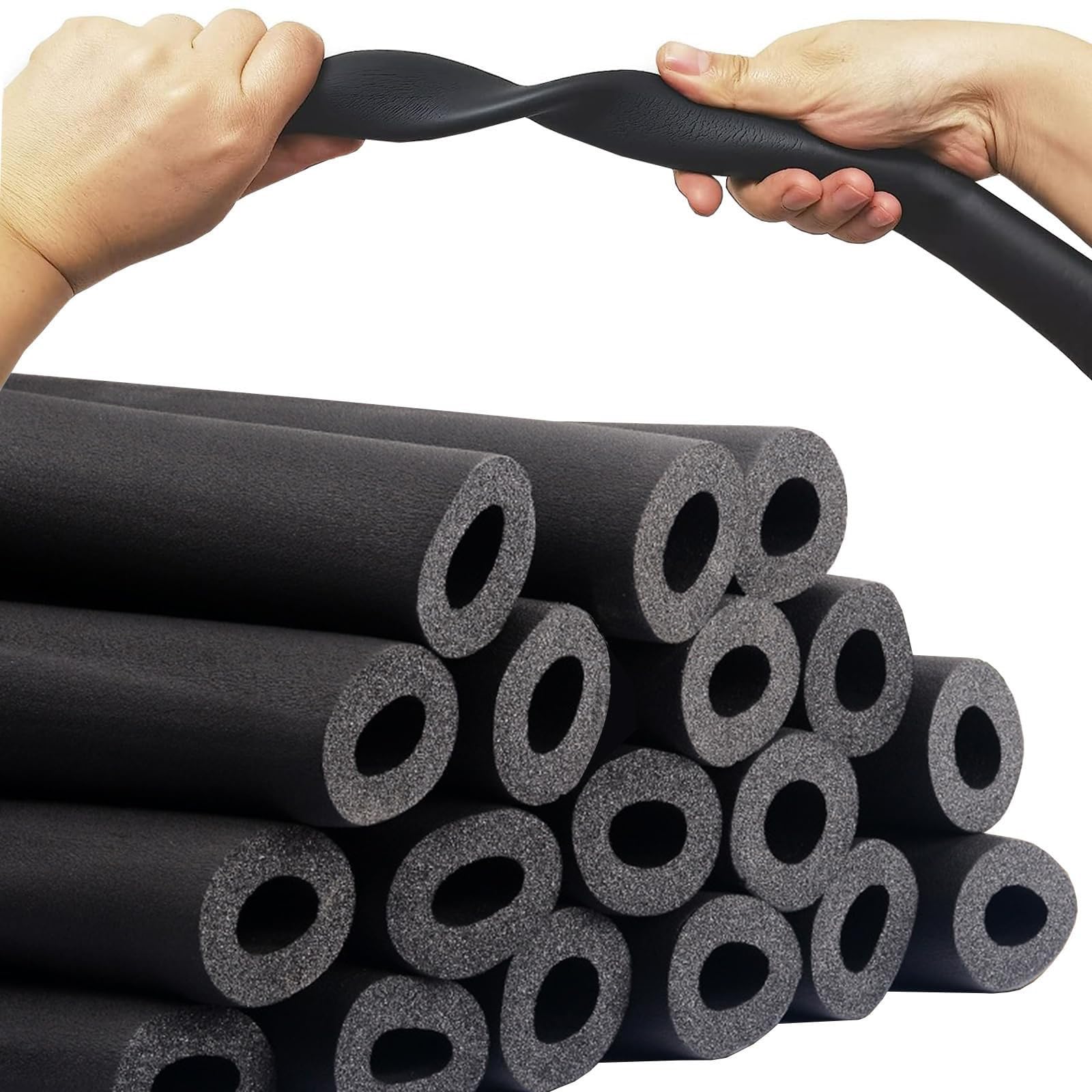 LTSRLL Flexible Water Pipe Insulation 1.18" Thick Wall 0.98",1.34",1.89",2.36",3.51" Bore Antifreeze Air Conditioner Heat Insulation Pipe(*25mm)