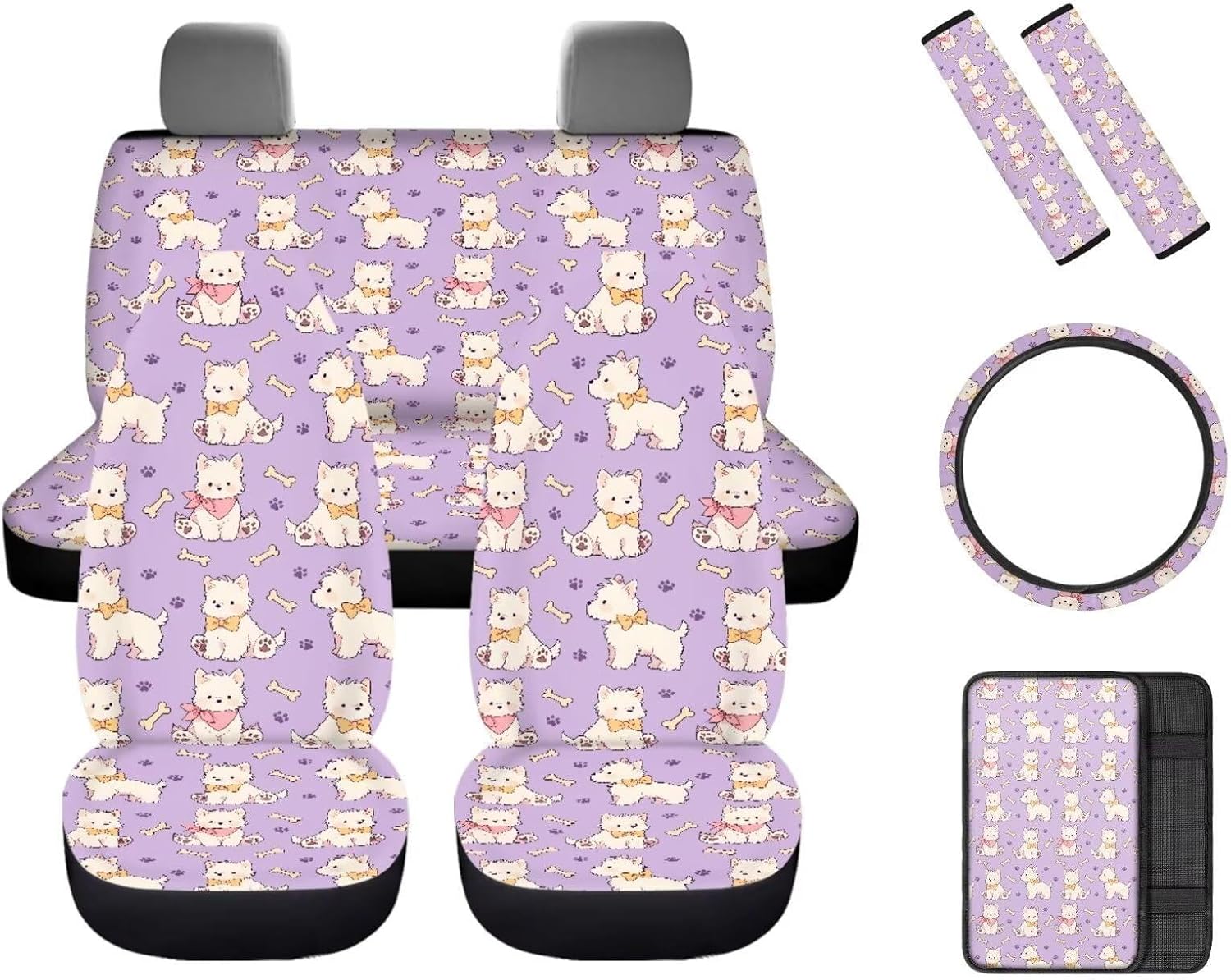 8 Pcs Vehicle Seat Covers, Universal Fit Auto Protection Bundle