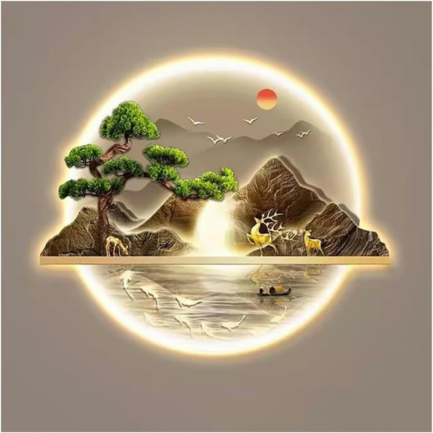 Décoration murale 3D avec lumière LED pour illuminer un salon sombre ou bureau
