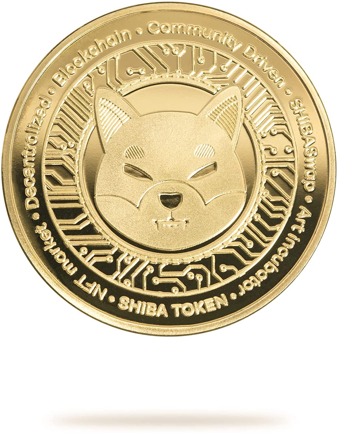 ANOX-92 Shiba Inu Physical Collectors Coin, High Quality Gold Plated Collectible Coin with Protective Case, 40mm Diameter
