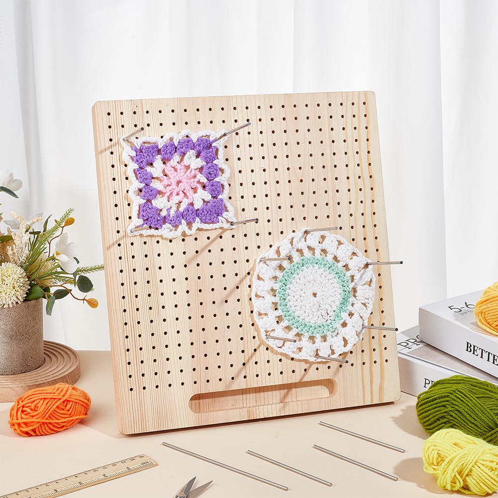Tagliere Per Bloccare L'uncinetto BENECREAT 33x30 Cm Con 30 Aste In Acciaio - Per Maglia E Amigurumi - 3