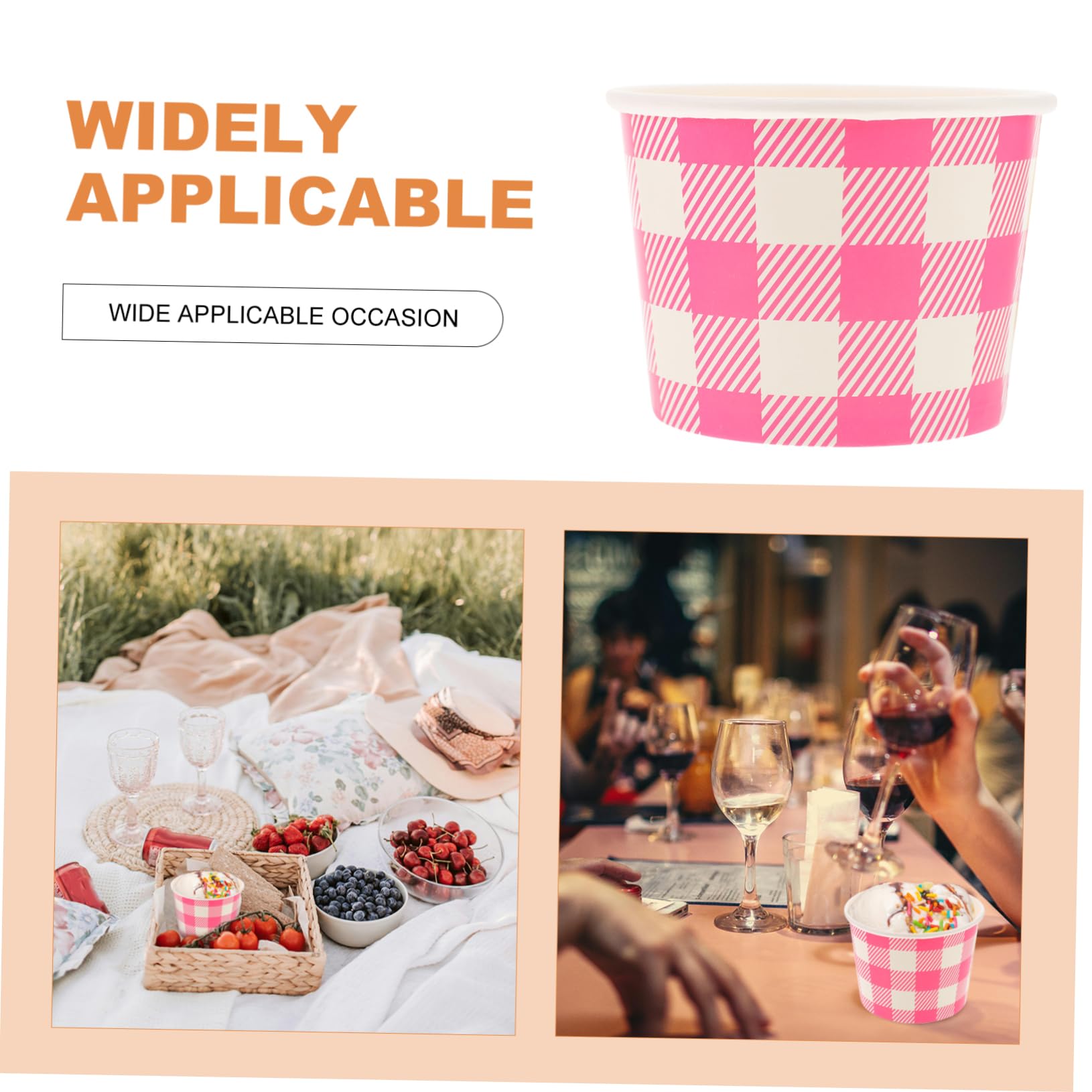TOPBATHY 3 Set Coppa Gelato Contenitore Per Dolci Tazza Da Dessert Gelato Coppa Di Palline Di Gelato Tazze Di Budino Da Dessert Per Negozio Carta Rosa 10 Pezzi * 3