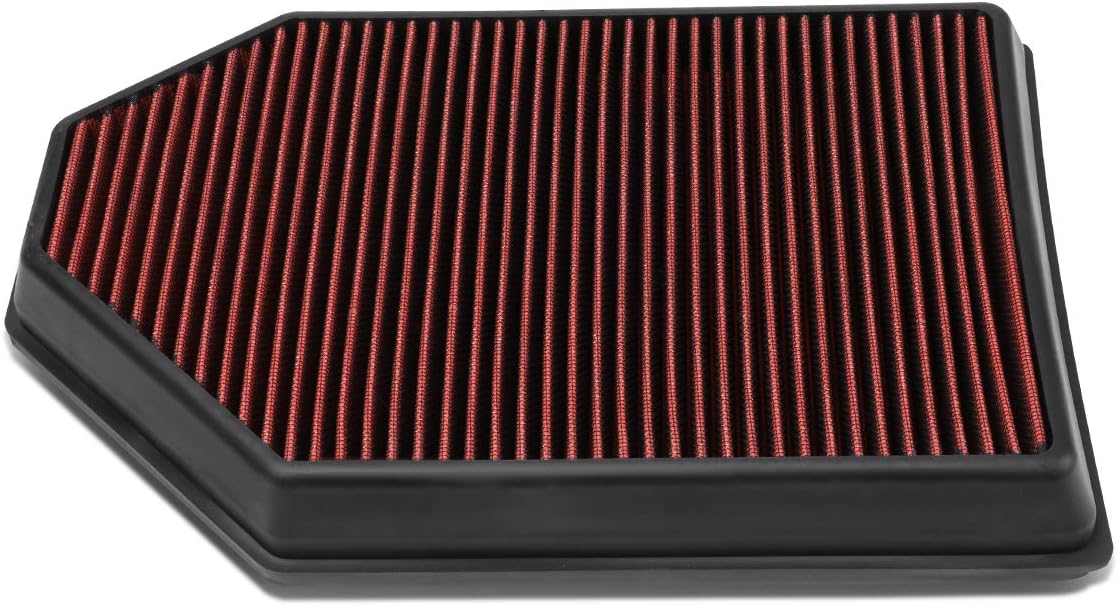 DNA Motoring AFPN-220-RD Clean Air Washable Drop In Panel Air Filter Enhance Engine Performance [Compatible with 02-20 Dodge RAM 1500/02-10 RAM 2500/02-10 RAM 3500/02-10 RAM PICKUP]
