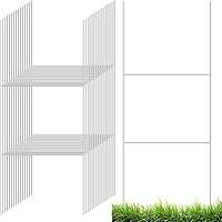 Voittozege 30 Pack Heavy Duty Metal H Stakes Yard Sign Holders 16.5x7'' Weatherproof for 4-5mm Corrugated Signs, Christmas Decor & Events
