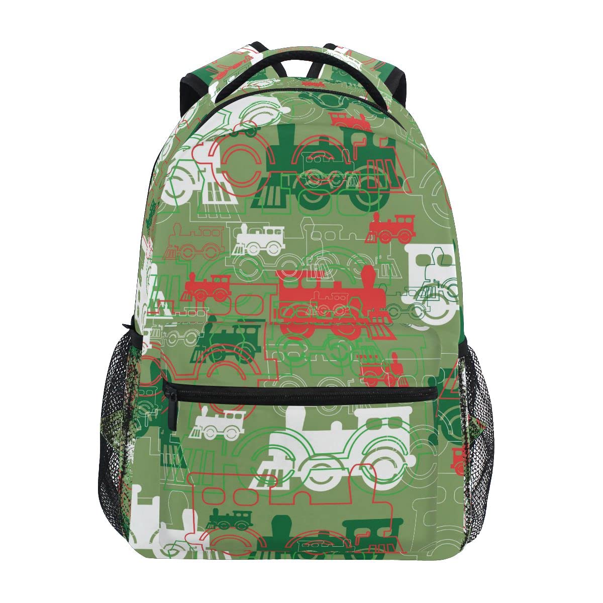 Fisyme Train Steam Backpack Laptop Bag Daypack Travel Hiking School Backpacks for Men Women Kids Girls Boys