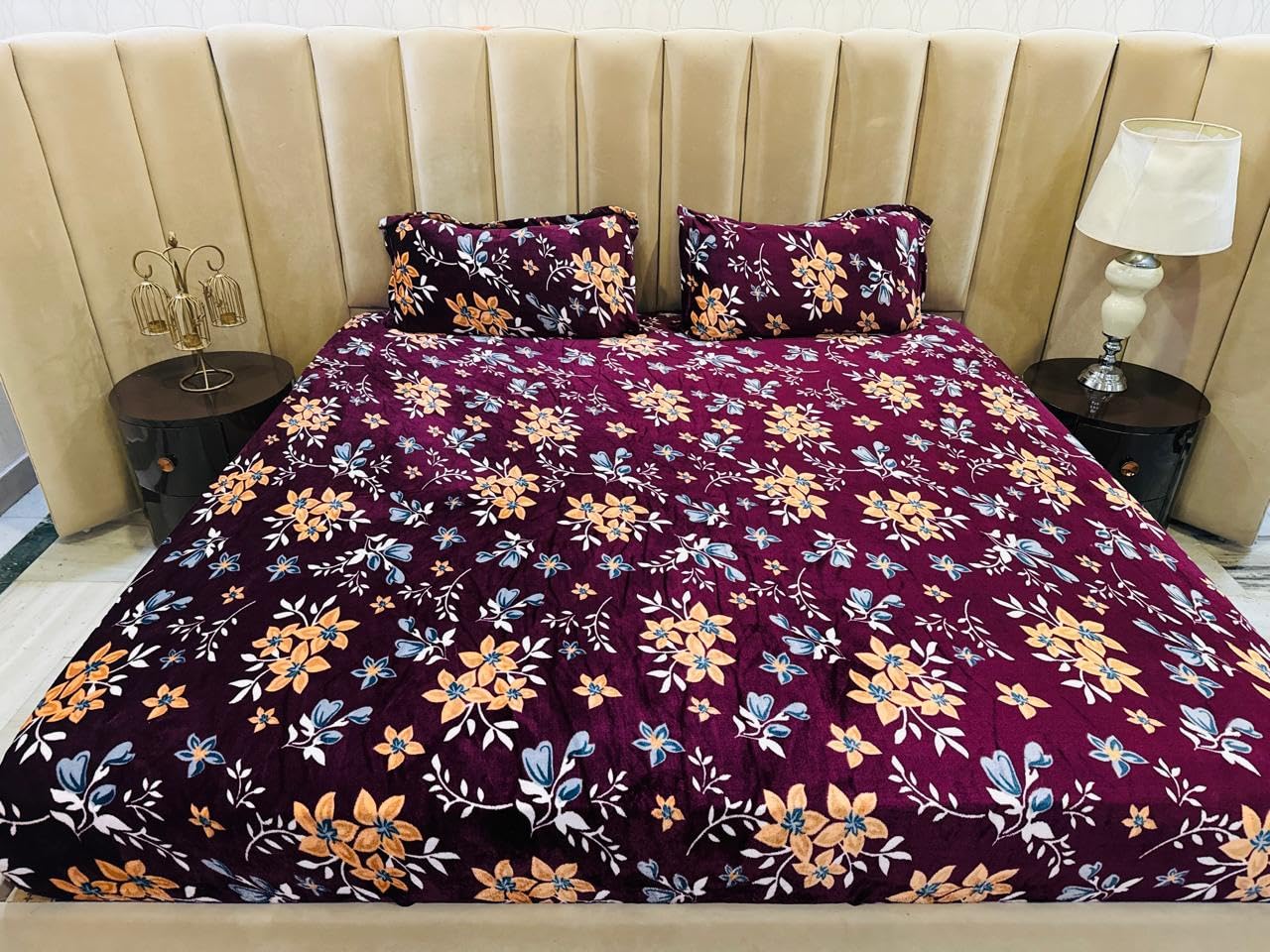See full amazon price history chart for Subtlespreads Premium Printed Flannel Velvet Warm Elastic Fitted Bedsheets King Size with 2 Pillow Covers 72" x 78" - Bedsheets for Double Bed Winter Season (Purple Floral, Double 72"x78") Subtlespreads Premium Printed Flannel Velvet Warm Elastic Fitted Bedsheets King Size with 2 Pillow Covers 72" x 78" - Bedsheets for Double Bed Winter Season (Purple Floral, Double 72"x78") (B0DHD32VHZ) Amazon Price History, Amazon Price Tracker