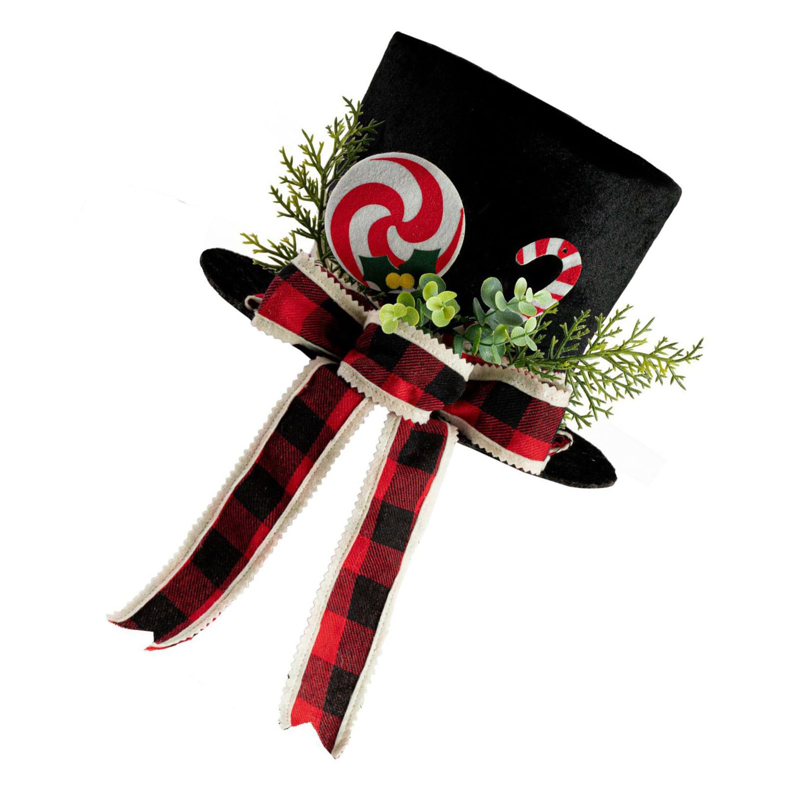 Buxuaaaa Multicolor Modern Christmas Tree Toppers Star With Bowknot Accent Hat Festival Holiday Decoration For Indoor Outdoor Use Black Fabric Christmas Tree Star