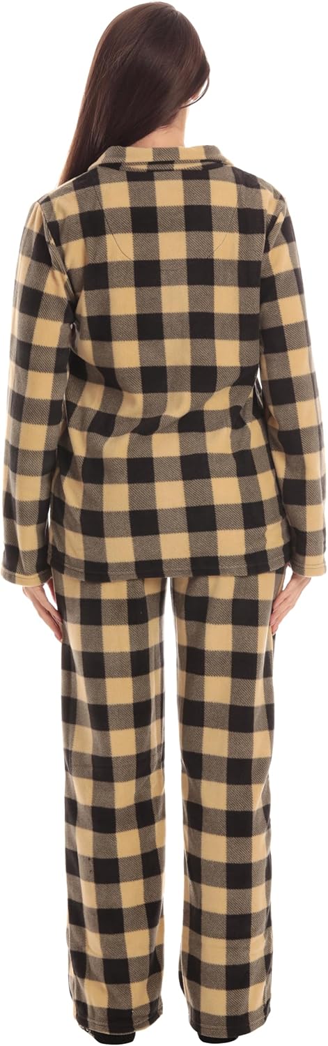 #followme Printed Microfleece Button Front PJ Pant Set with Socks image 4