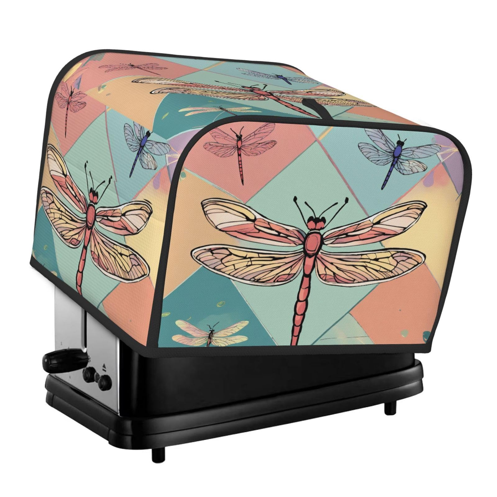 Dragonfly Print 4-Slice Toaster Cover Dustproof Waterproof Kitchen Appliance Protector For Bread