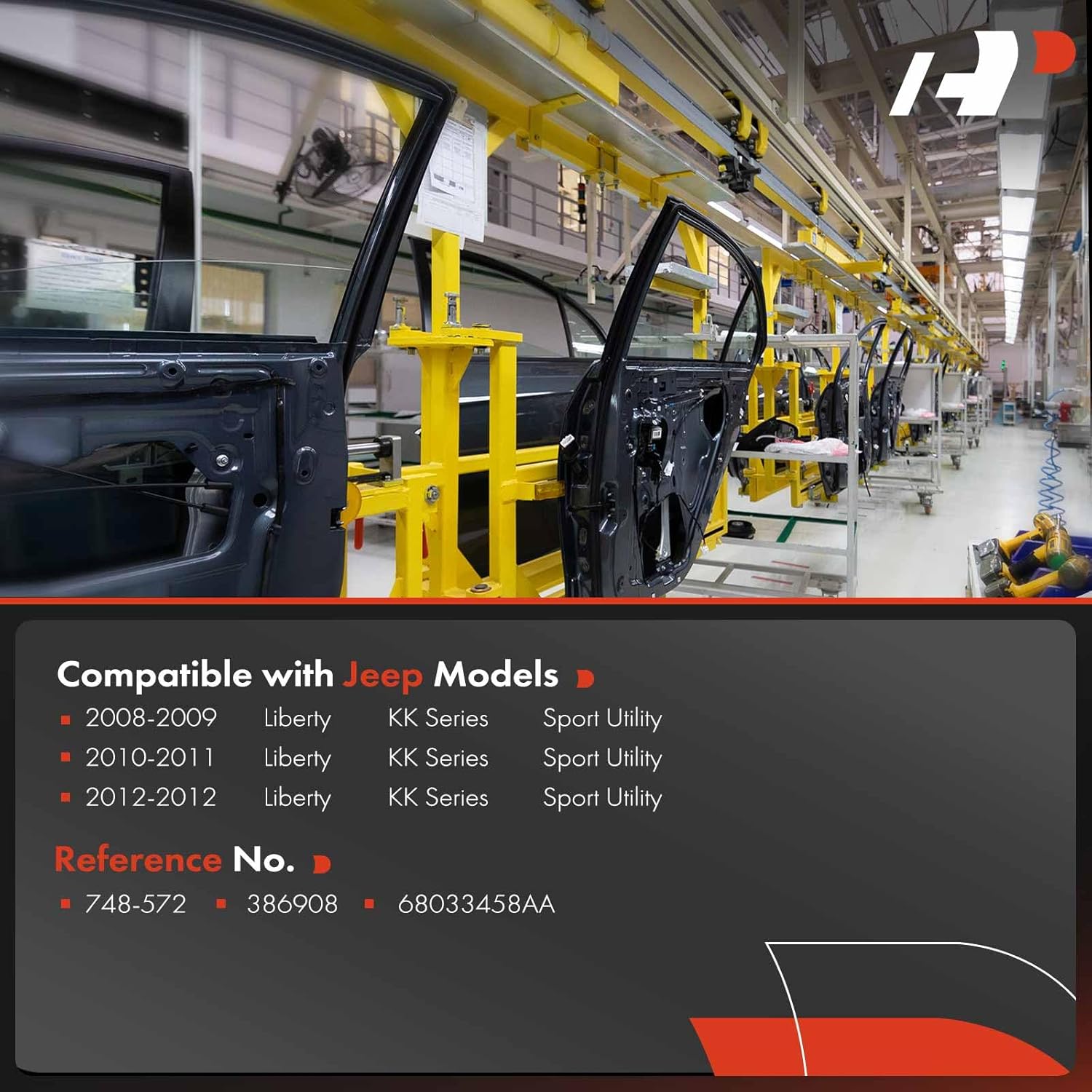 A-Premium Power Window Regulator with Motor Rear Passenger Side Compatible with Jeep Liberty 2008-2012 Rear Right Passenger Side