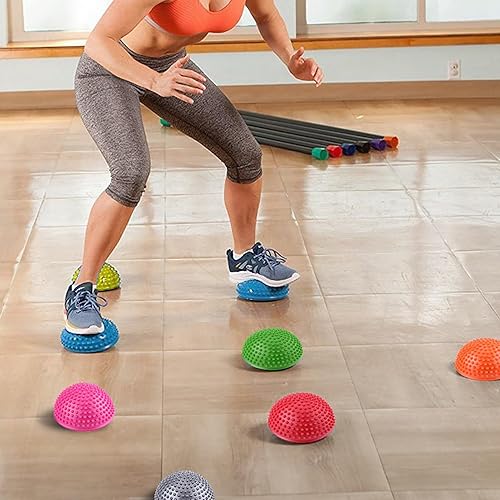 Miniatura 9 de Pelota de masaje de pies, pelotas inflables de PVC para yoga, antideslizantes, medio punto de masaje, bola de equilibrio para gimnasio, fitness,