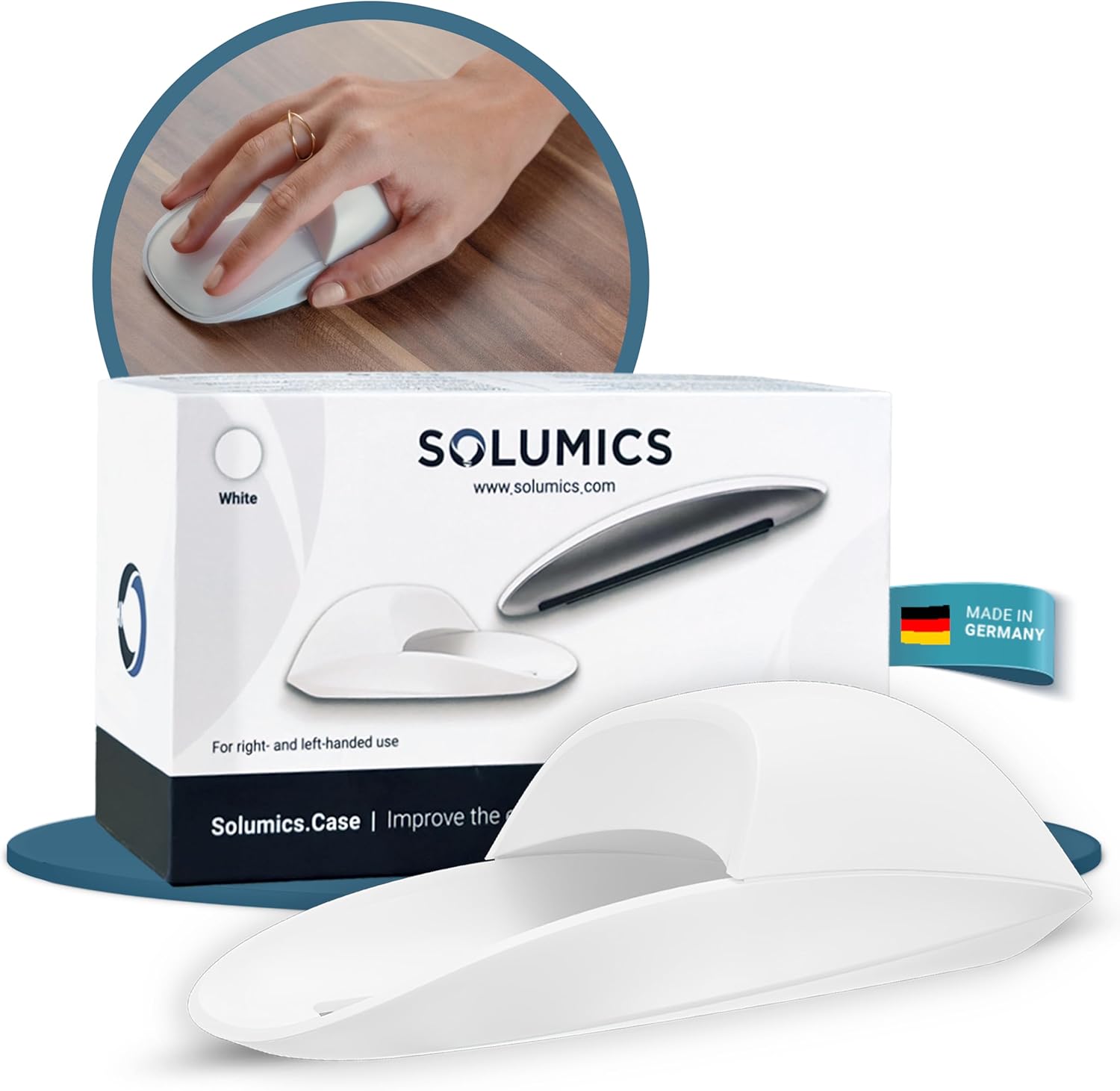 Magic Mouse Case for Better Hand Position | Better Magic Mouse Grip for More Control | Ergonomic Support | iMac Accessory | Works with Any Version White