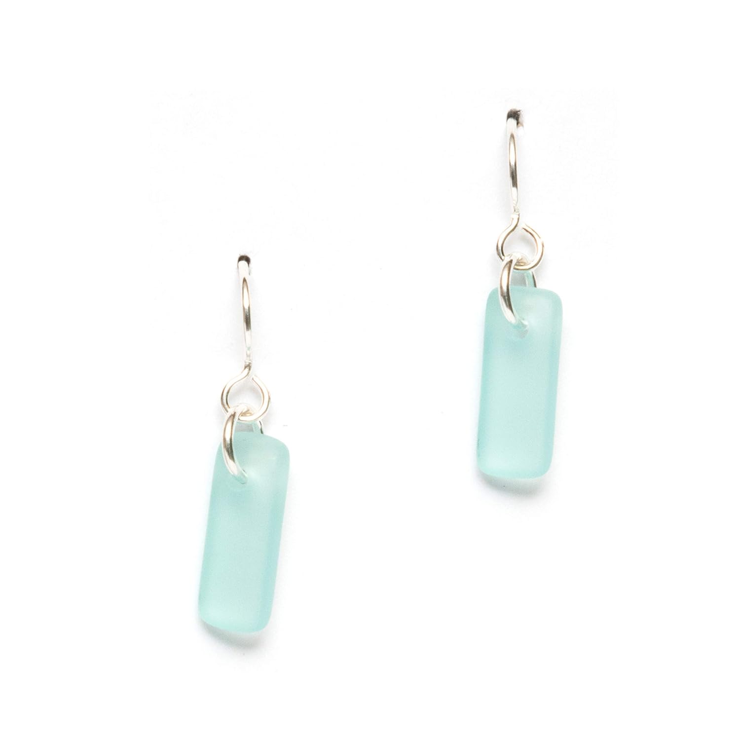 Murmur Sea Glass Earrings (Ocean) – Sterling French Wire Beach Glass Earrings for Women by EcoSeaCo, using sustainable, recycled and repurposed material. Handmade Jewelry in the USA