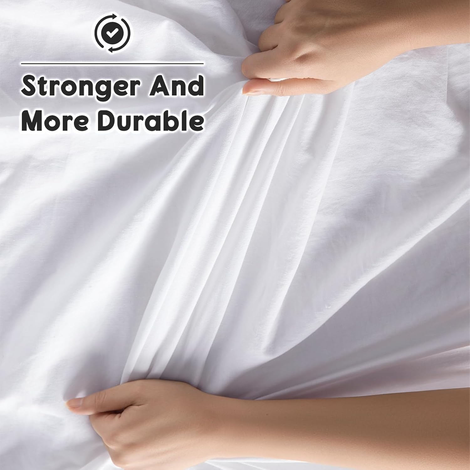 Shilucheng 100% French Linen Sheets - Queen Size Bed Sheets, Breathable & Cooling Pure Linen Sheets,Soft Durable and Tear Resistant -16 Inch Deep Pocket - 4Pcs (White, Queen) - Image 5