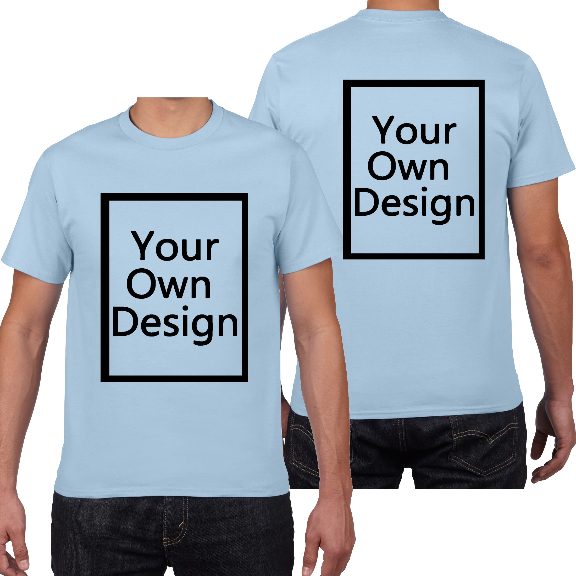Custom T Shirts for Men/Women Design Your Own Shirt Add Text/Image/Logo Personalized Cotton Tee Printed Photo Front/Back