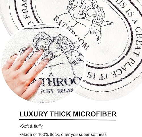 Miniatura 3 de Alfombras de baño blancas y negras de 20 x 32 pulgadas, suaves, absorbentes, bonitas, estéticas, para suelo, lavables a máquina, antideslizantes,