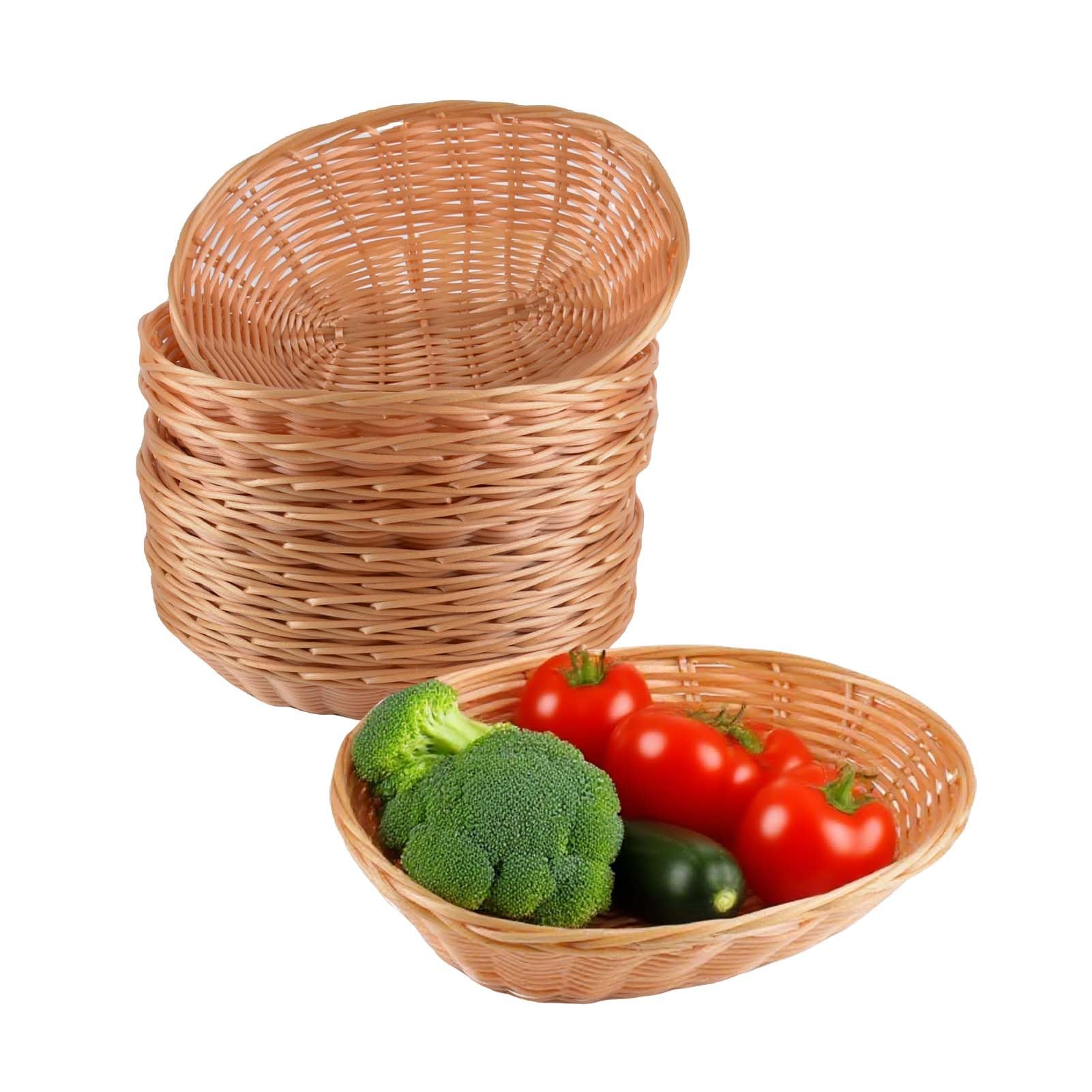 12 Pack Plastic Oval Baskets,22 x 17 x 6 cm Food & Fruit Storage Basket,Reusable Bread Basket Bin Hotdogs Burgers Sweets Fruit Picnic Barbecue Party Accessories