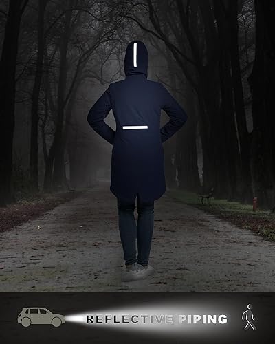 Miniatura 4 de 33,000ft Abrigo de invierno para mujer con capucha, impermeable, chaqueta larga acolchada, resistente al viento, cálido, aislante, para exteriores