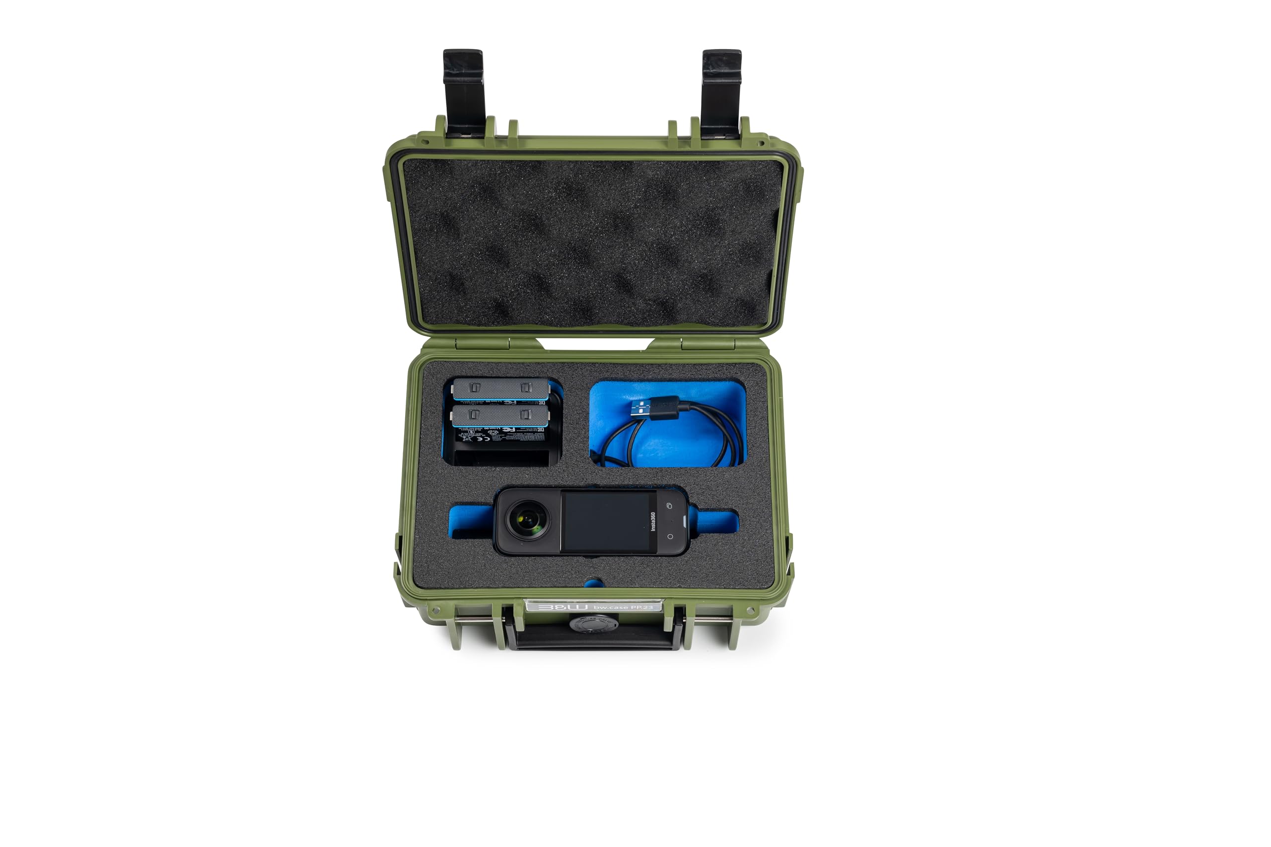 B&W Transportkoffer Outdoor für Insta360 X3 - Type 500 Bronze-Grün - wasserdicht nach IP67 Zertifizierung, staubdicht, bruchsicher und unverwüstlich