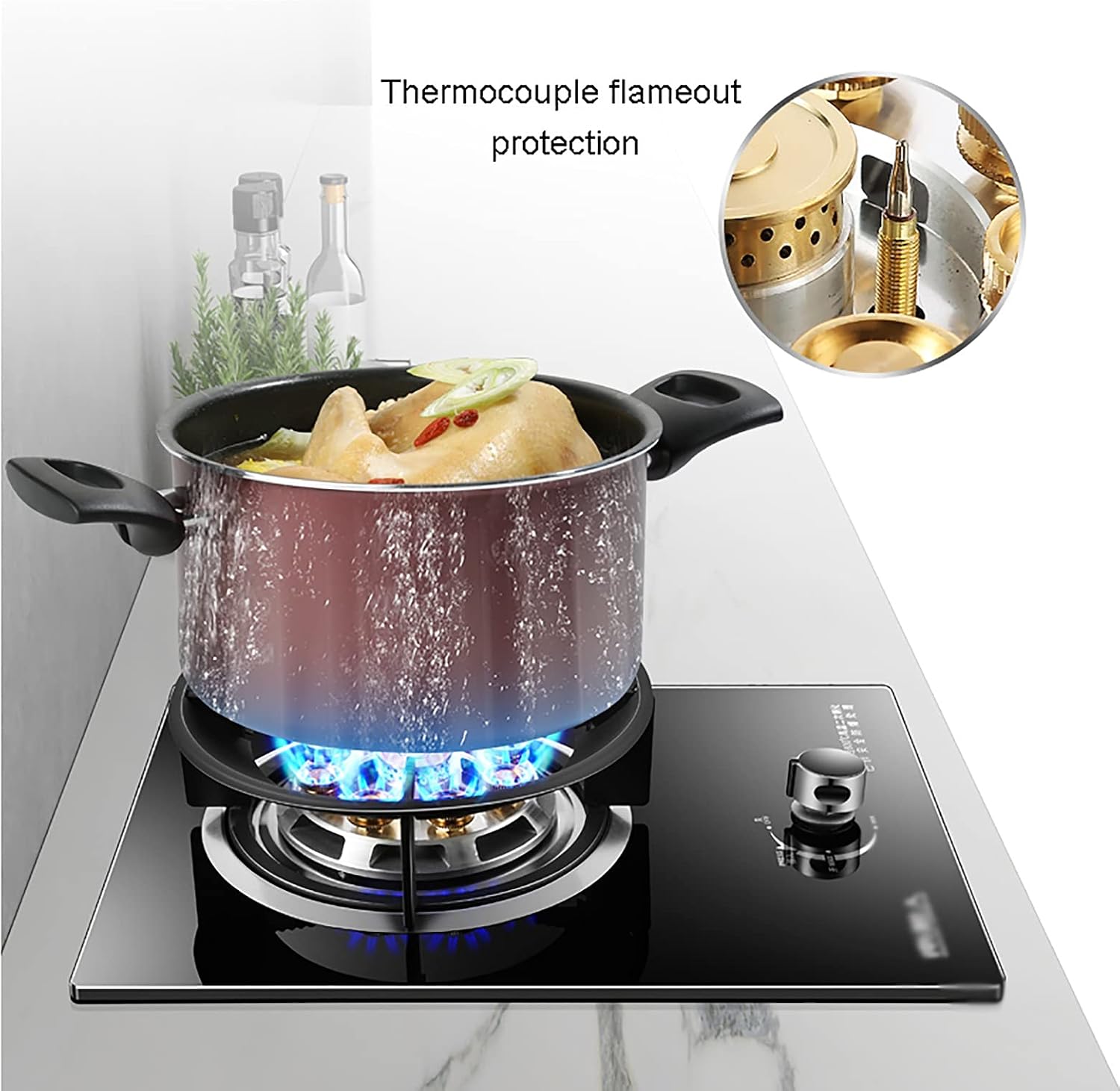 Burner Gas Cooker Built In Household Kitchen 1 Table Top Cooking Stoves With Fashion(A,LPG)