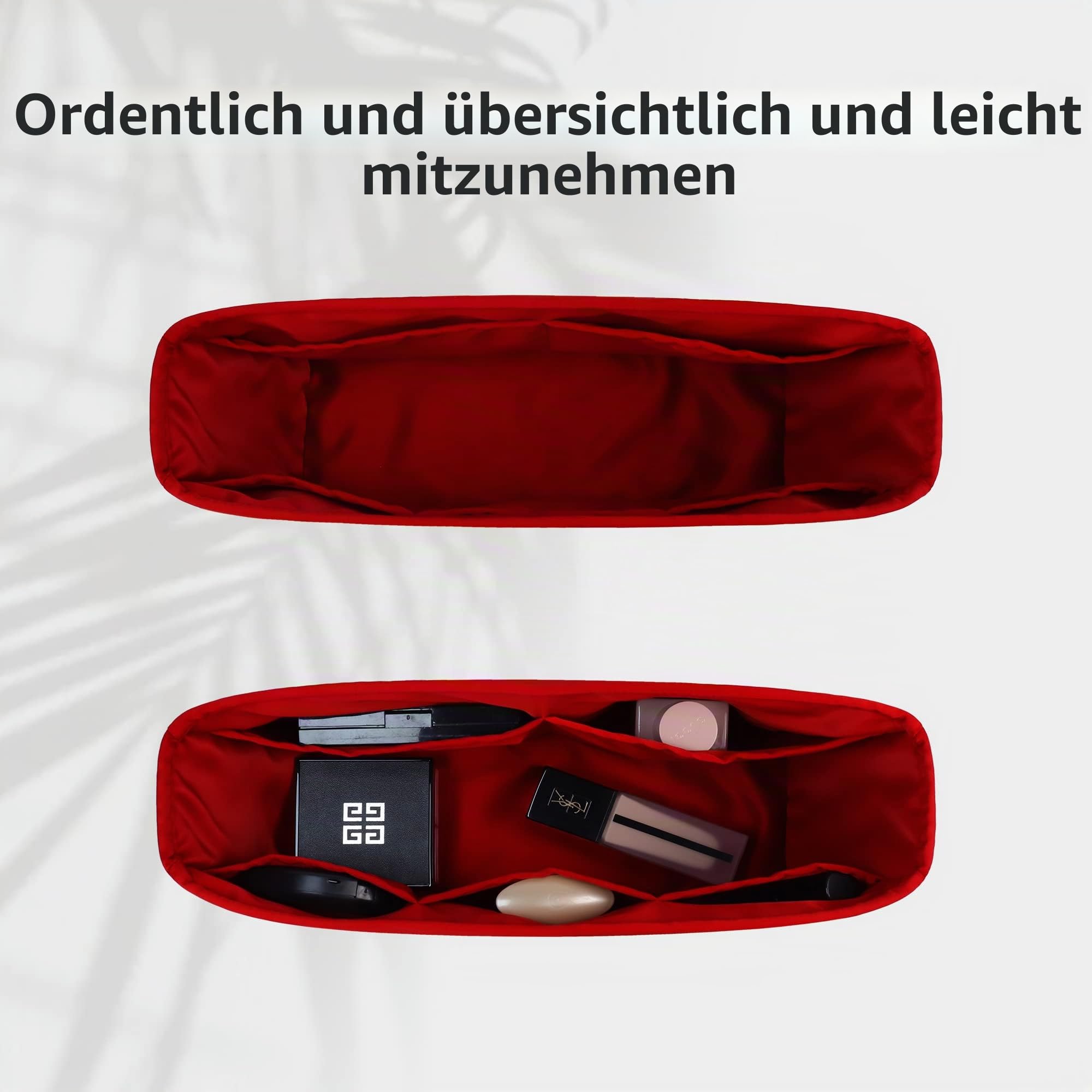 DGAZ Luxus Satin Handtaschen Organizer für LV Neverfull (Ruby, MM) | Weiches Satinfutter, Perfekte Passform, Hochwertige Verarbeitung, Optimaler Schutz, Leicht