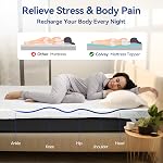 3 Matelas de mémoire de gel de pouce Topper Twin XL Taille pour la douleur au dos, matelas de refroidissement Topper lit avec housse de bambou amovible et lavable, CertiPUR-US & Certificat Oeko-Tex – blanc
