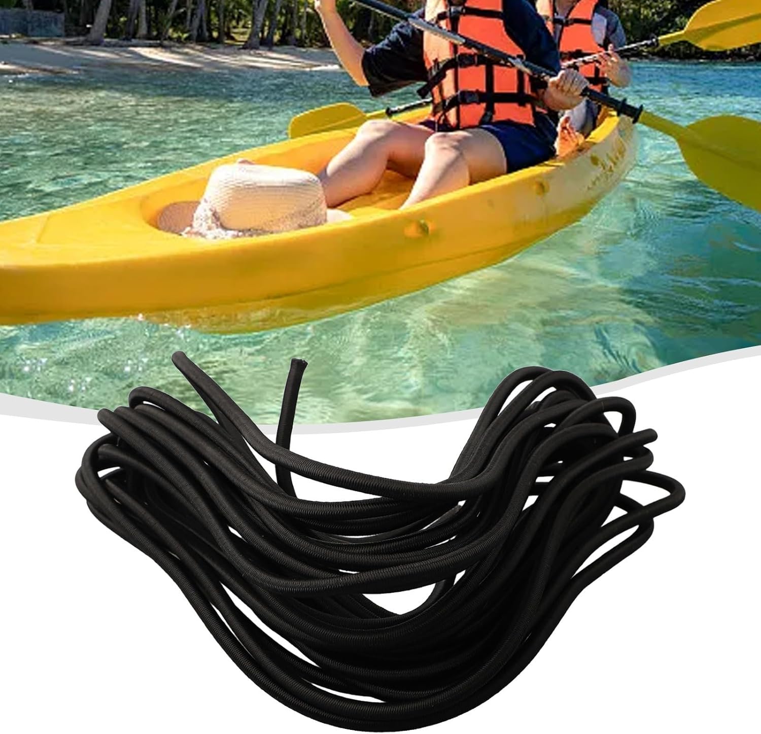 Strong Elastic Bungee Cord with Shock Absorption Features Ideal for Boats and Trailer Use at 10m Length