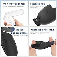 Vista 4 de YRXVW Controller Grips Cover for Oculus Quest 2, Silicone Hand Grips Unibody Design with Adjustable Knuckle Strap Accessories Compatible with Quest