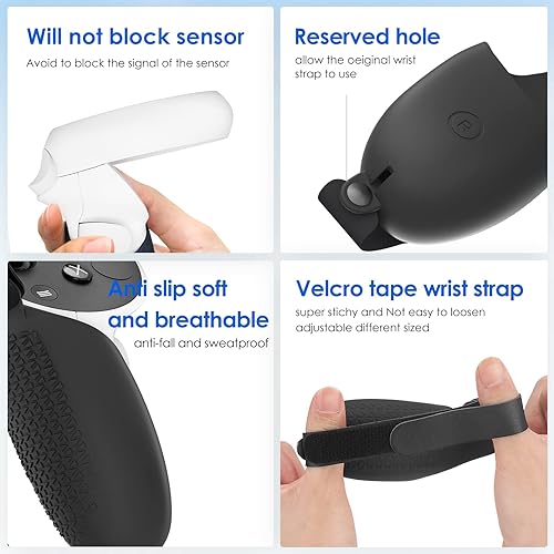 Miniatura 4 de YRXVW Controller Grips Cover for Oculus Quest 2, Silicone Hand Grips Unibody Design with Adjustable Knuckle Strap Accessories Compatible with Quest