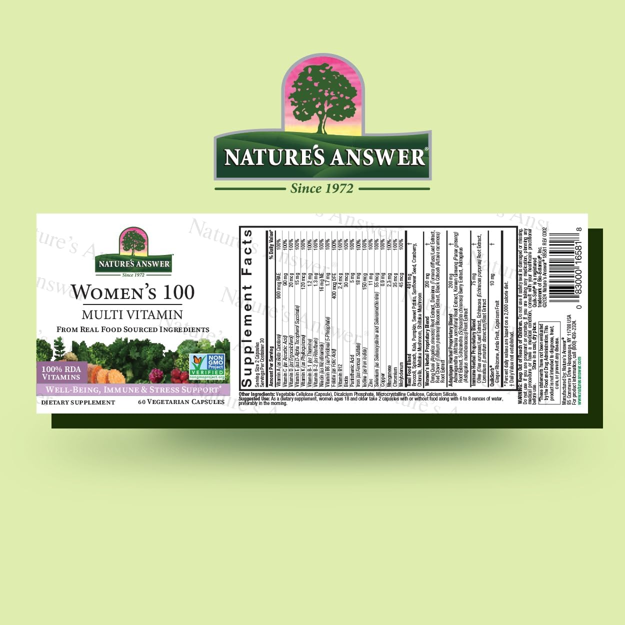 Nature's Answer Women's 100, Multivitamin, 60 Vegetarian Capsules - Image 2