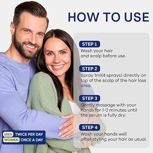 Miniatura 6 de Suero de minoxidil al 5% para hombre para el crecimiento del cabello, tratamiento tópico de pérdida de cabello para hombres para que vuelvan a