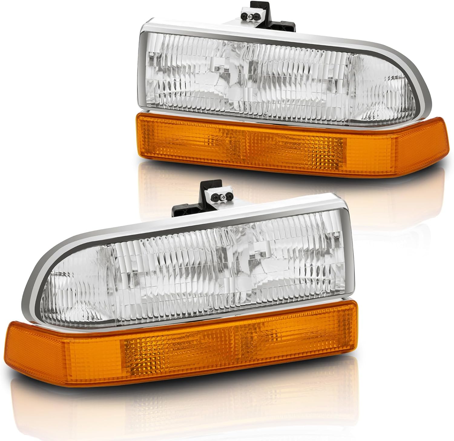 Headlights Assembly Compatible with 1998 1999 2000 2001 2002 2003 2004 Chevy Blazer / 1998-2004 Chevy S10 Pickup OE-Style