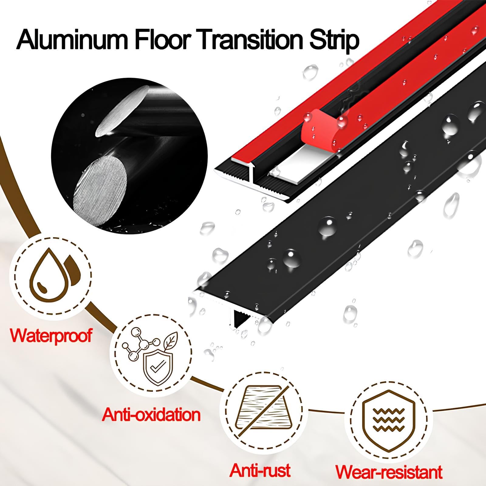 Tira De Umbral De Aluminio T Perfil De Transición Autoadhesivo Para Suelo | Moldura De Suelo Para Umbral De Puerta Madera Azulejos Y Juntas De Dilatación(Rose Gold,33.0mmx140cm)