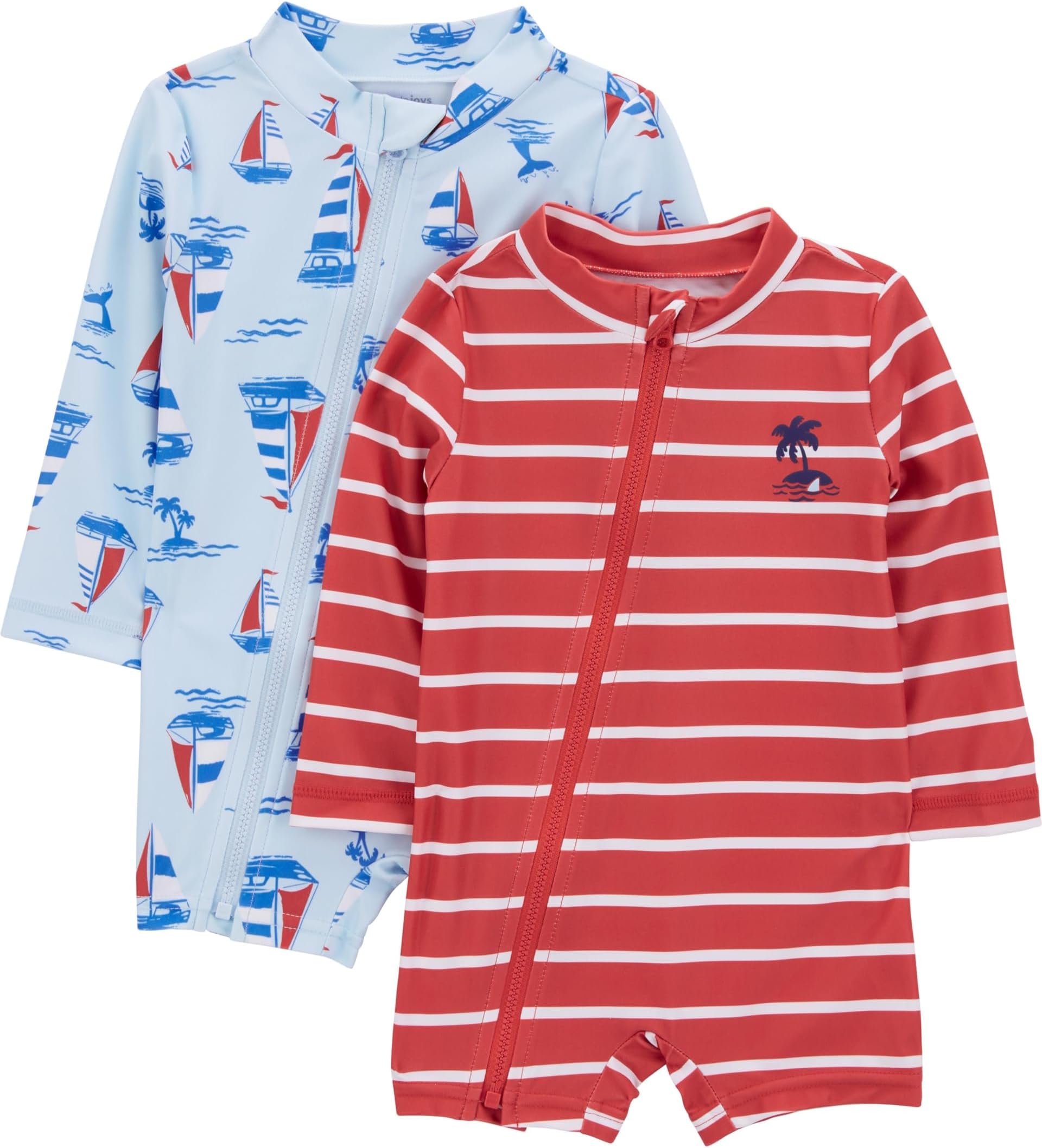 Baby Boys' 2-Pack 1-piece Zip Rashguards