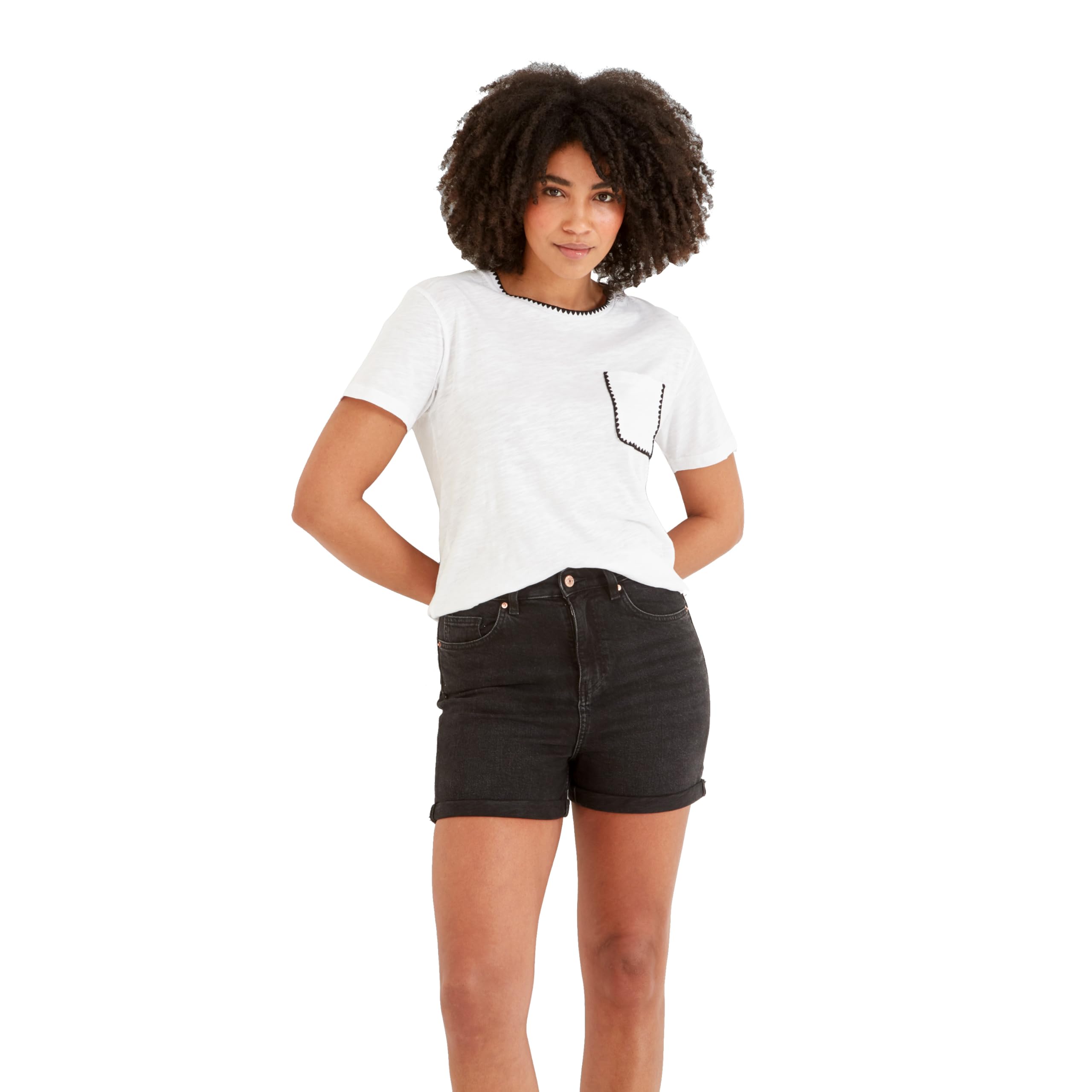 Tog24 Women's White 'Liana' 100% Cotton Supersoft T-Shirt In Size 12