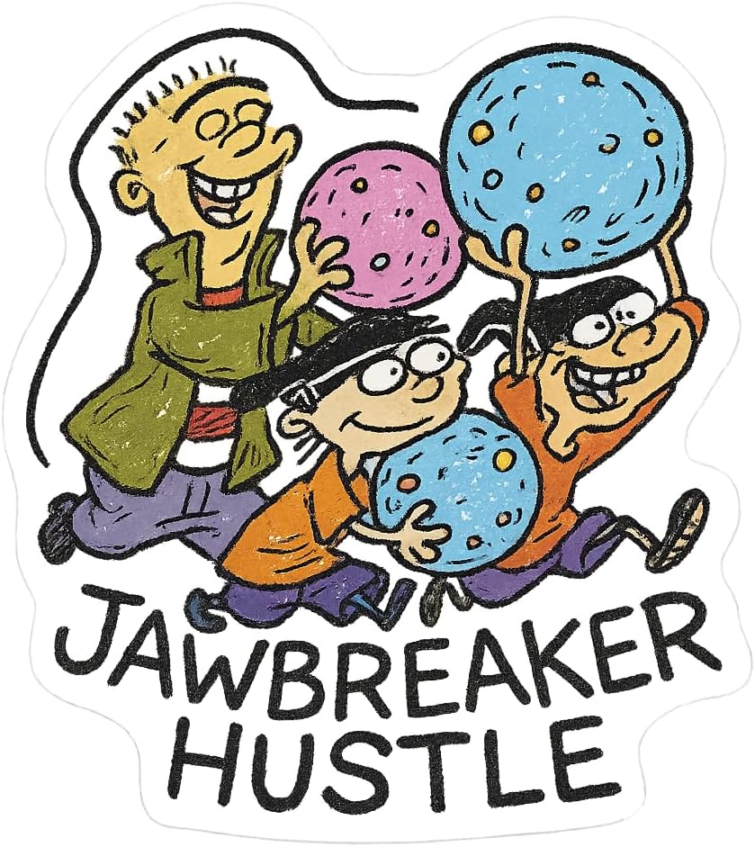 Ed EDD n Eddy Jawbreaker Hustle Scribbly Wiggly-Line Art Sticker (2.75" x 3")