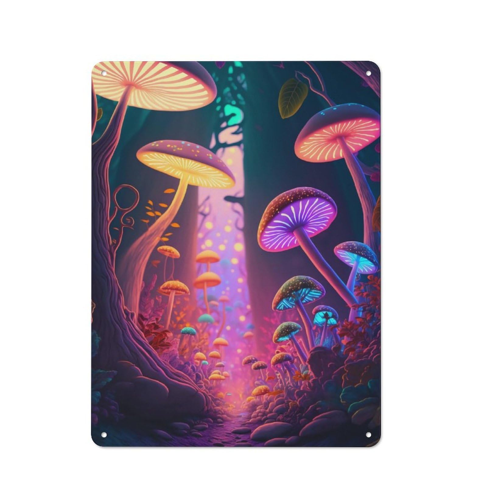 Nostalgic Mad Mushrooms Decorative Tin Sign 40x30cm, Vintage Wall Decor for Lounge, Study, Pub Or Wall Gallery