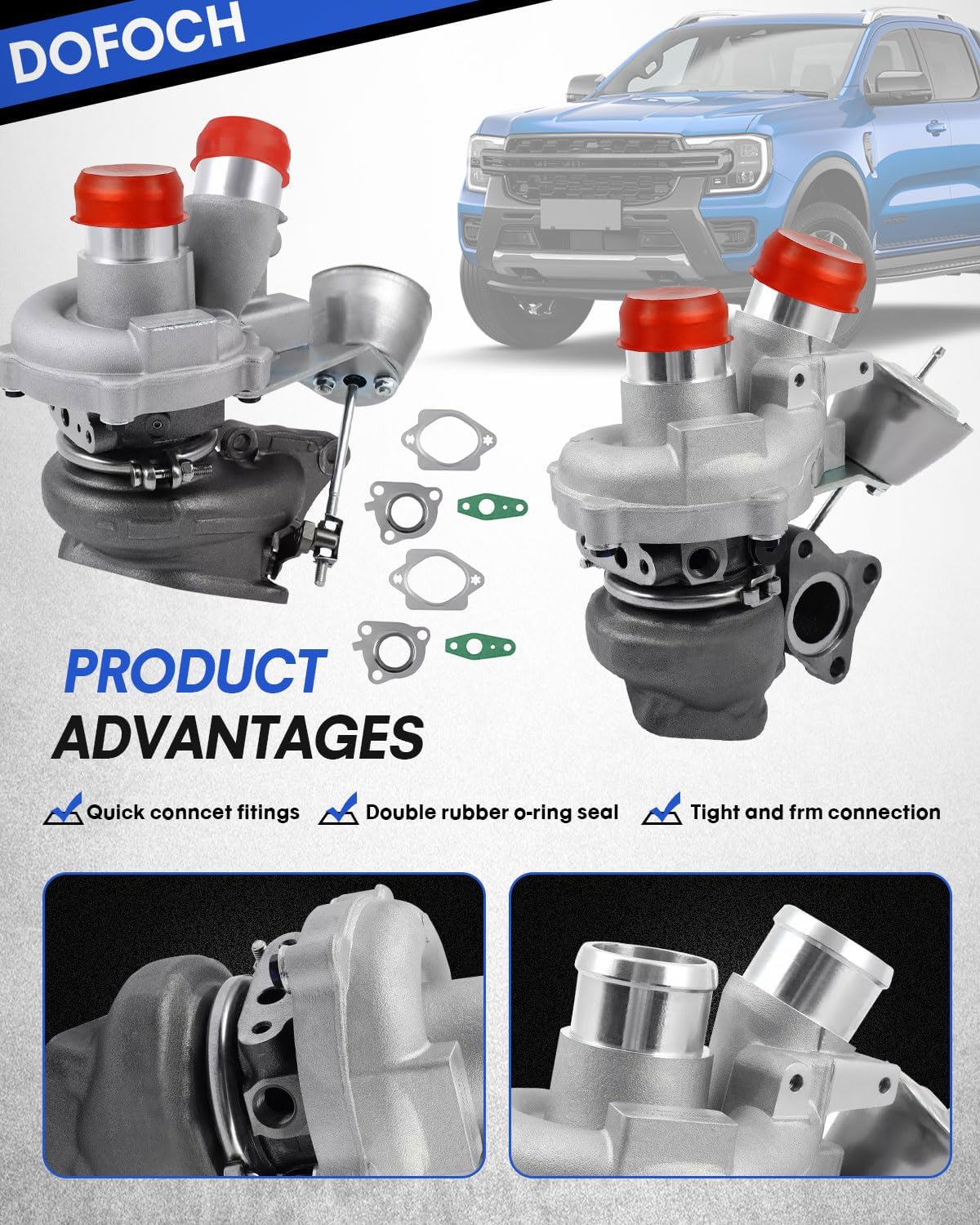 Left & Right Twin Turbocharger for 2013-2016 Ford F150 F-150 V6 3.5L, for 2015-2016 Expedition 3.5L, for 2015-2016 Ford Transit 150 250 350 3.5L V6 Ecoboost Replace# 53039880470 53039880469