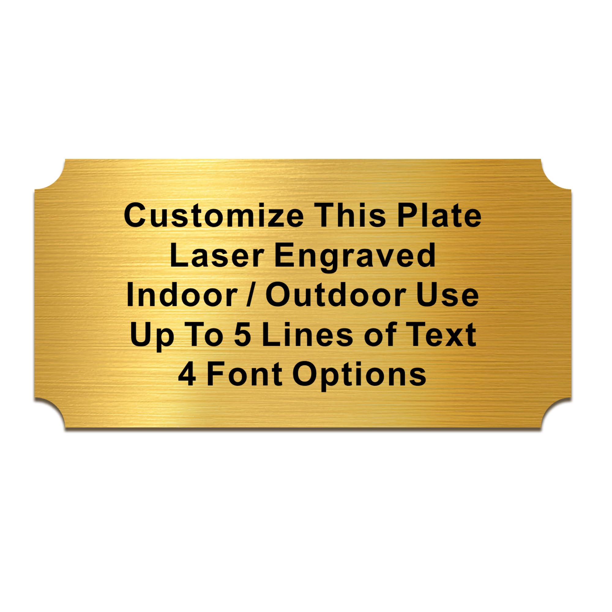 Engraved Plaques Personalised Memorial Plaques for Doors Urns Solid Metal Plate Engraved 2x4in Name Plate Name Label Plaque with Adhesive Backing (Gold, Design 1)
