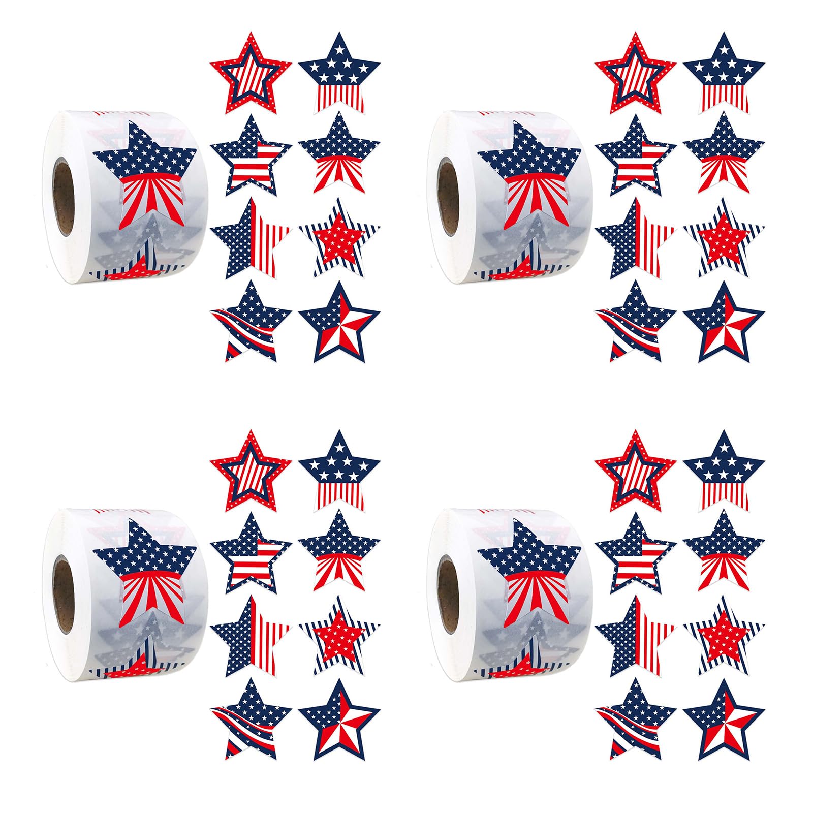Yhplxyuus 2000Pcs Independence Day Patriotic Stickers Gift Wrapping Labels Star Shaped Stickers for Sealing Invitation Envelope Sealing