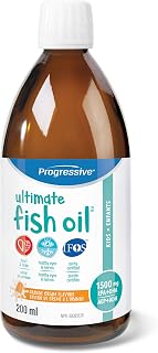 Progressive Ultimate Fish Oil For Kids - 800 mg EPA + 200 mg DHA, Orange Flavour, 200 ml | All natural, cold water, wild caught