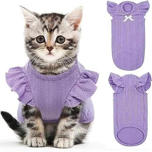 Bonaweite Sphynx - Camisas de gato sin pelo, camisetas de algodón para gatitos, chaleco para mascotas, ropa para gatos, ropa transpirable para