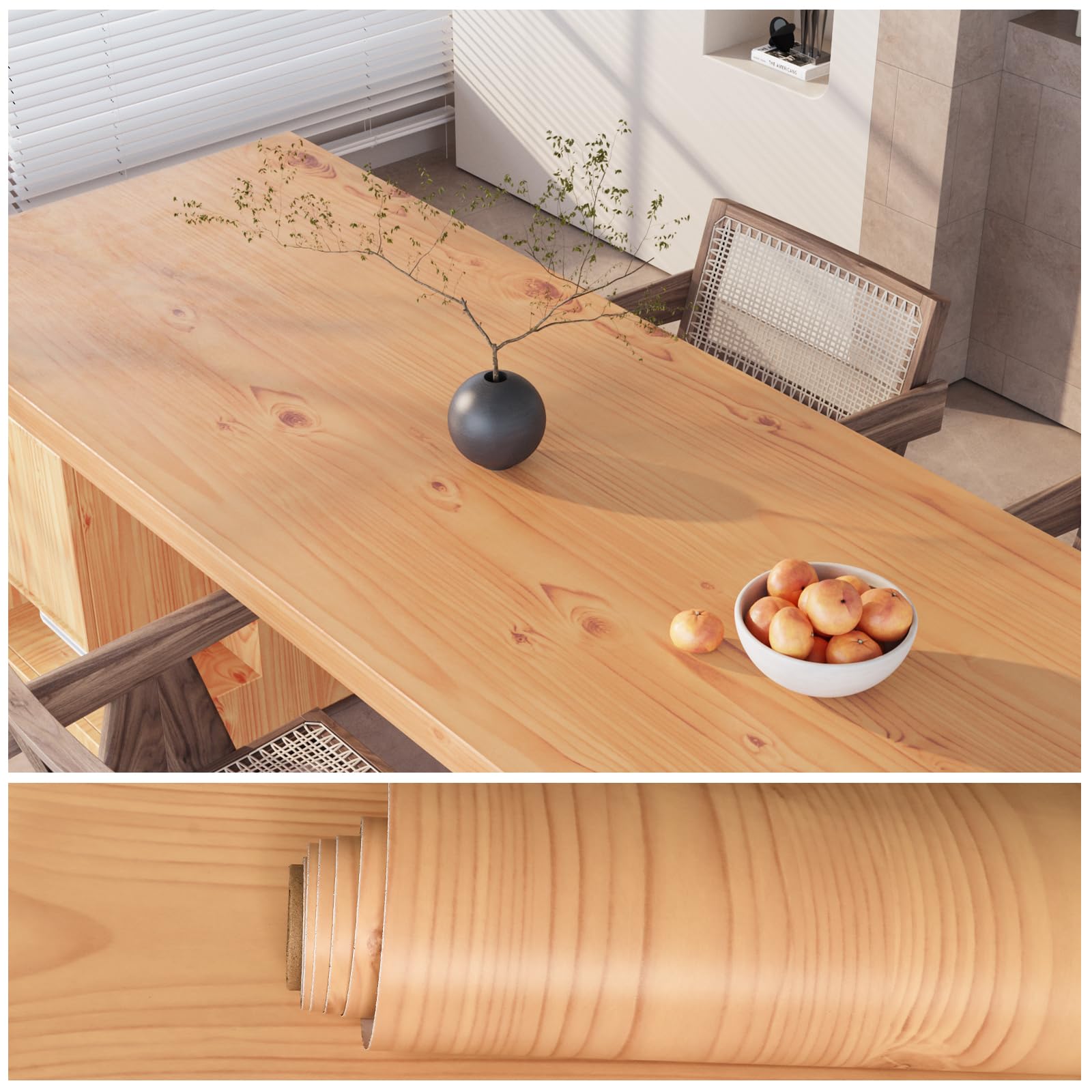 Papier peint autocollant jaune VEELIKE rouleau vinyle pour revêtement de meuble et armoire