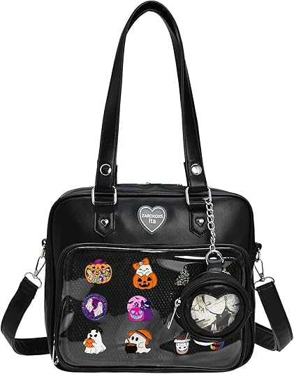 Ita Bag Crossbody Handbags Kawaii Shoulder Purse Square Backpack with Insert Anime Pins Display