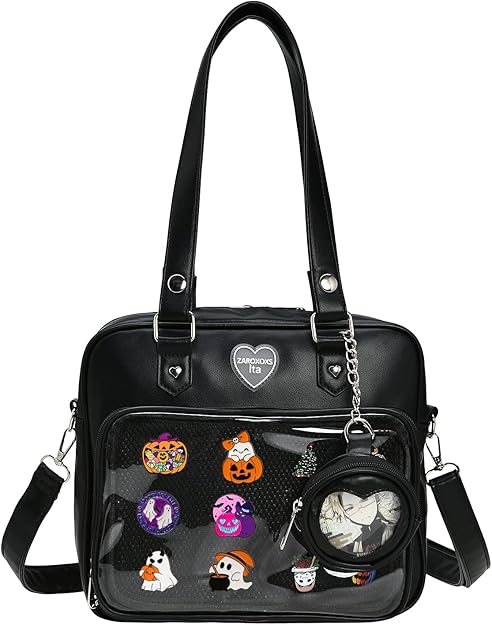 Ita Bag Crossbody Handbags Kawaii Shoulder Purse Square Backpack with Insert Anime Pins Display